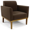 Ver imagem 6 de Sofá Namoradeira e 1 Poltrona Base Madeira Castanho Maressa Suede Marrom - Ibiza