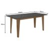 Mesa de Jantar 160cm Liz com Vidro Carvalho Grafite e 6 Cadeiras Josi Liso Carvalho Fendi – Poliman - 2