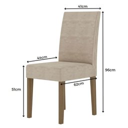 Mesa de Jantar 160cm Liz com Vidro Carvalho Grafite e 6 Cadeiras Josi Liso Carvalho Fendi – Poliman - 3