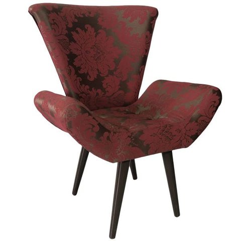 Poltrona Decorativa Elegance 215 Marsala com Marrom
