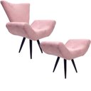 Ver imagem 1 de Poltrona com Puff Elegance Pé Palito 5 Rosê