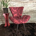 Ver imagem 3 de Poltrona Decorativa Elegance 97 Vermelho com Preto