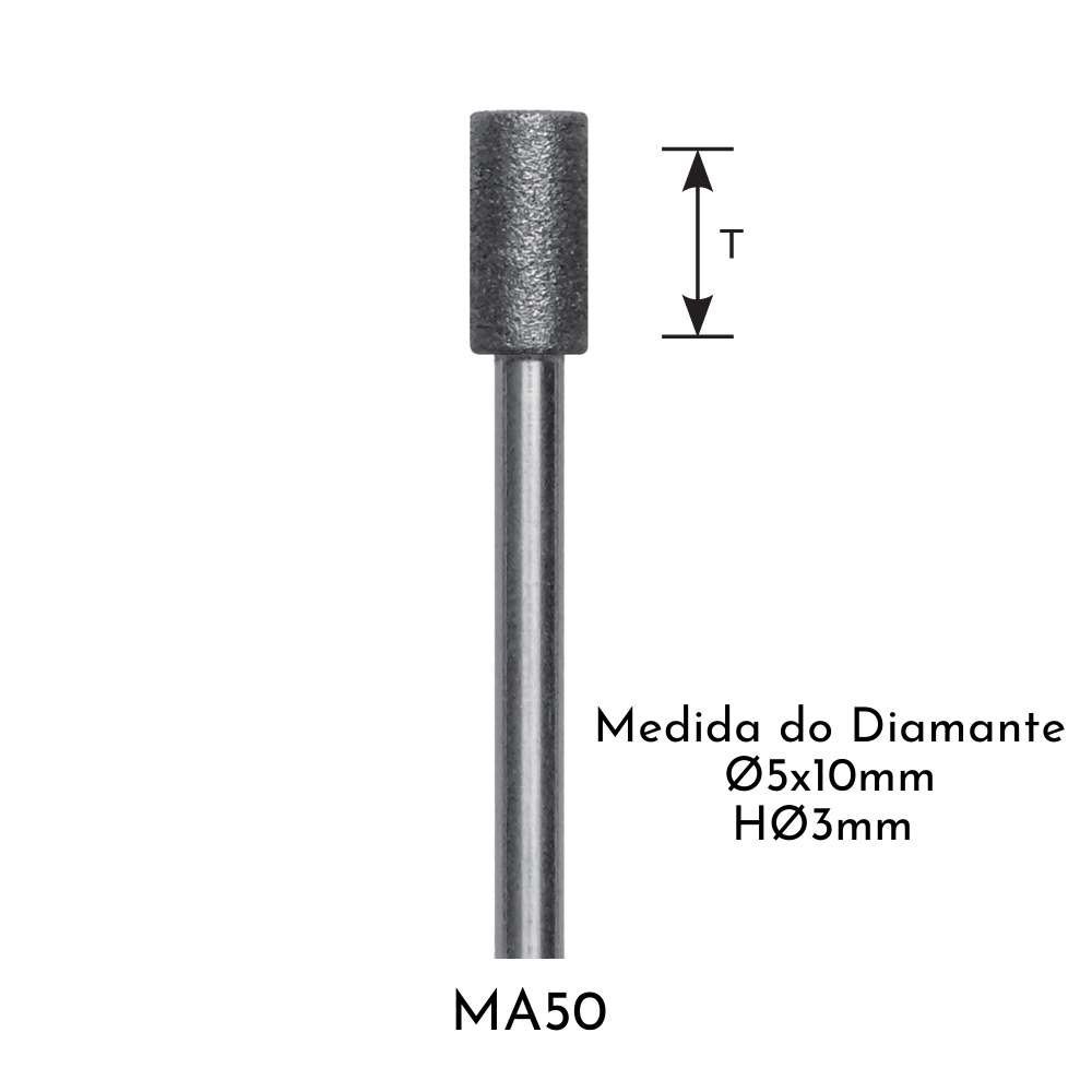 Ponta Rotativa Diamantada Individual Haste Ø3mm Politone Modelo Ma50