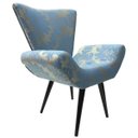 Ver imagem 1 de Poltrona Decorativa Elegance 227 Azul com Dourado