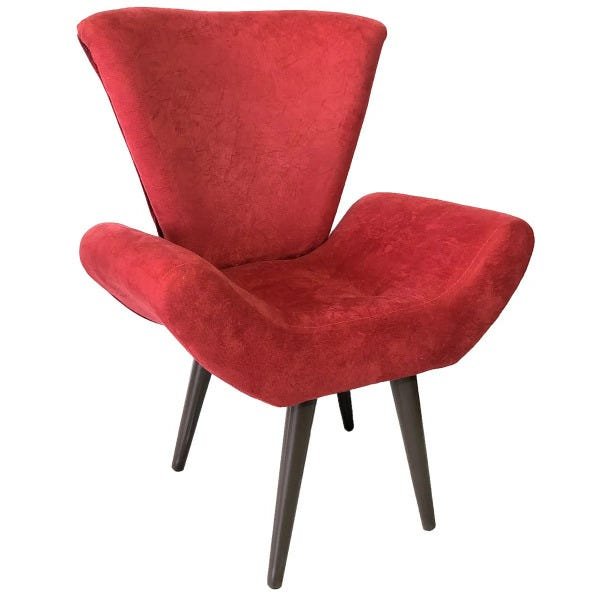 Poltrona Decorativa Elegance Sued Vermelho - 1