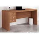 Ver imagem 1 de Mesa de Computador ME4113 c/ 3 Gavetas Amêndoa - Tecno Mobili