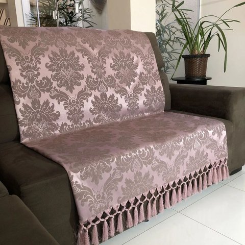 Manta de Sofá Jacquard Rosa Retrô 190x140