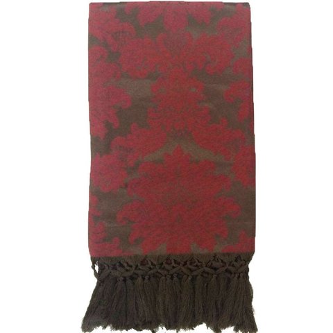 Manta de Sofá Jacquard Marsala com Marrom 190x140
