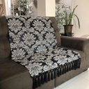 Ver imagem 1 de Manta de Sofá Jacquard Preto e Crú 190x140