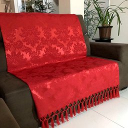 Manta de Sofá Jacquard Vermelho 190x140 - 1