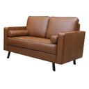 Ver imagem 4 de Conjunto Sofá de Couro 2 e 3 lugares Vancouver M06 Cor Conhaque 457 - Doce Sonho Móveis
