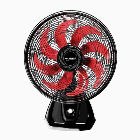 Ventilador 2 em 1 de Mesa e Parede Polishop 180w 40cm 8 Pás 3 Velocidades Preto 110v