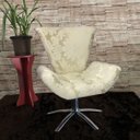 Ver imagem 3 de Poltrona Giratória Elegance 134 Jacquard Bege Forte