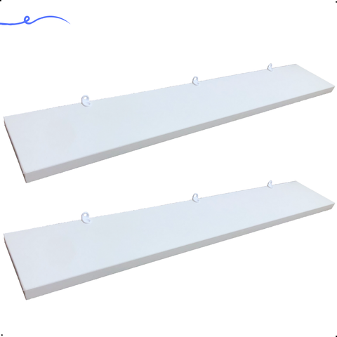 Kit 2 Prateleira Branca 60X10 + Suporte Flutuante Mdf  Organizadora Decoração Cozinha Banheiro Sala
