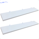 Ver imagem 1 de Kit 2 Prateleira Branca 60X10 + Suporte Flutuante Mdf Organizadora Decoração Cozinha Banheiro Sala