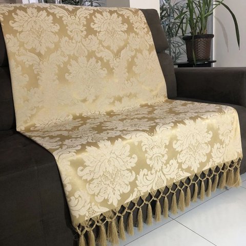 Manta de Sofá Jacquard Dourado 190x140