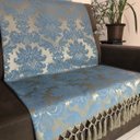 Ver imagem 2 de Manta de Sofá Jacquard Azul com Dourado 190x140
