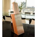 Ver imagem 4 de Cepo de Madeira e Aço Inox para Bancada Kort Suporte para Facas e Tesoura Domama