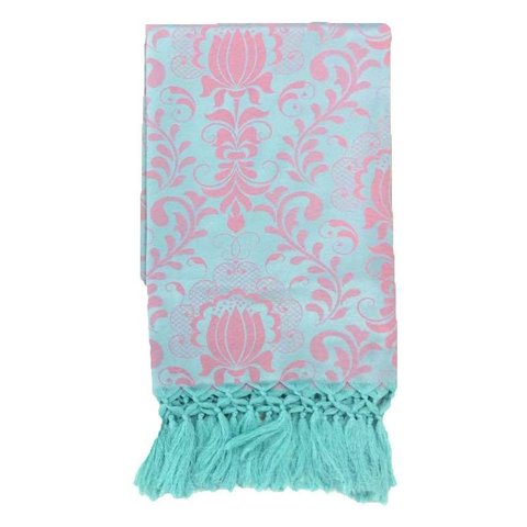Manta de Sofá Jacquard Rosa com Tiffany 190x140