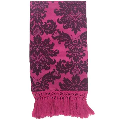 Manta de Sofá Jacquard Pink com Preto 190x140