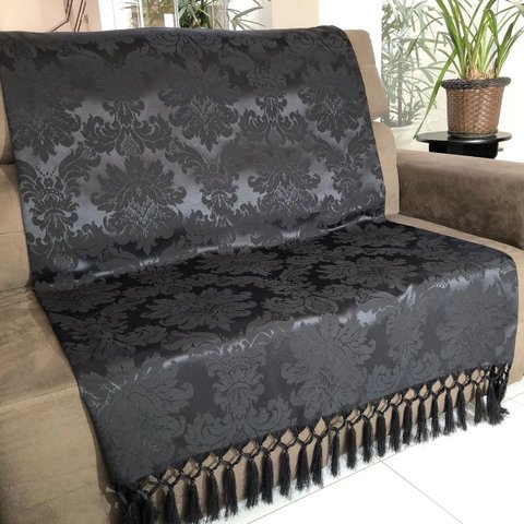 Manta de Sofá Jacquard Preto 190x140