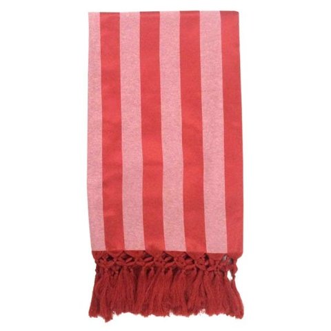 Manta de Sofá Jacquard Vermelho com Branco 190x140