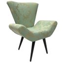 Ver imagem 2 de Poltrona e Puff Elegance Pé Palito 69 Tiffany com Dourado