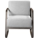 Ver imagem 5 de Kit 2 Poltronas para Sala e Escritório Base de Metal Mubai Linho Cinza