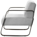 Ver imagem 6 de Kit 2 Poltronas para Sala e Escritório Base de Metal Mubai Linho Cinza