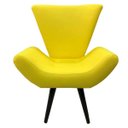 Ver imagem 2 de Poltrona Decorativa Elegance Courino Amarelo Pé Palito