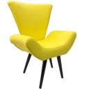 Ver imagem 1 de Poltrona Decorativa Elegance Courino Amarelo Pé Palito
