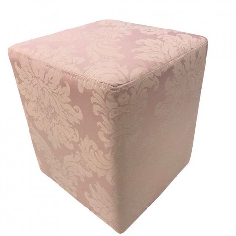 Puff Quadrado Jacquard Rosê