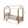 Cama Solteiro Infantil com Led Casinha Montessoriana Eliz com Grade de Proteção Branco/mel - 4