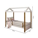 Ver imagem 4 de Cama Solteiro Infantil com Led Casinha Montessoriana Eliz com Grade de Proteção Branco/mel