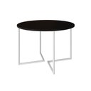 Ver imagem 1 de Mesa Jantar Industrial Redonda Preta 110cm Base V Ferro Branco