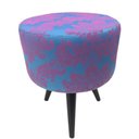 Ver imagem 1 de Puff Angel Redondo Pé Palito 225 Azul Turquesa com Rosa
