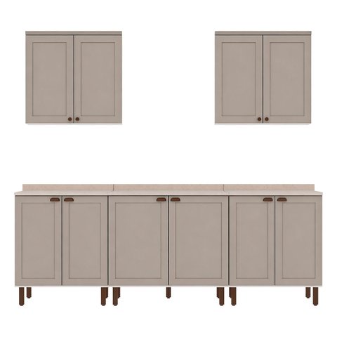 Cozinha Completa 8 Pçs 10 Pts Iluminata Branco/Fendi/Mineral