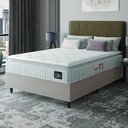 Ver imagem 2 de Cama Box Casal Colchão Espuma D45 Lazio Pillow Top Suede Branco/bege Hellen