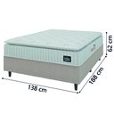 Ver imagem 3 de Cama Box Casal Colchão Espuma D45 Lazio Pillow Top Suede Branco/bege Hellen