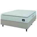 Ver imagem 1 de Cama Box Casal Colchão Espuma D45 Lazio Pillow Top Suede Branco/bege Hellen