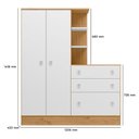 Ver imagem 3 de Guarda Roupa Infantil Doce Sonho 2 Portas 3 Gavetas MDF Freijo com Branco Brilho Qmovi