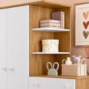Ver imagem 7 de Guarda Roupa Infantil Doce Sonho 2 Portas 3 Gavetas MDF Freijo com Branco Brilho Qmovi