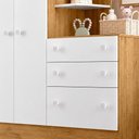 Ver imagem 5 de Guarda Roupa Infantil Doce Sonho 2 Portas 3 Gavetas MDF Freijo com Branco Brilho Qmovi