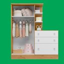 Ver imagem 6 de Guarda Roupa Infantil Doce Sonho 2 Portas 3 Gavetas MDF Freijo com Branco Brilho Qmovi