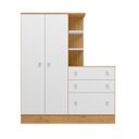 Ver imagem 1 de Guarda Roupa Infantil Doce Sonho 2 Portas 3 Gavetas MDF Freijo com Branco Brilho Qmovi