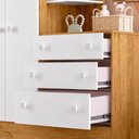 Ver imagem 2 de Guarda Roupa Infantil Doce Sonho 2 Portas 3 Gavetas MDF Freijo com Branco Brilho Qmovi
