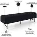 Ver imagem 4 de Puff Recamier Decorativo com Pés Industrial 140cm Novara P05 Veludo Preto - Lyam Decor