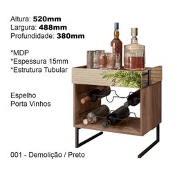 Jogo Adega Para 6 Garrafas e Mesa De Centro Aurora - ÉdeCasaMóveis                                                                              - 5