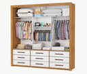 Ver imagem 2 de Guarda Roupa Casal com Espelho 3 Portas de Correr 9 Gavetas 208cm Anjos Cinamomo/Branco - Carioca Móveis