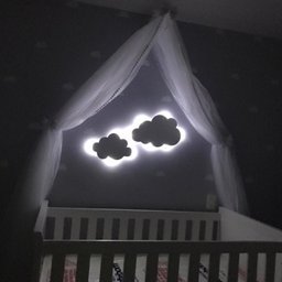 Kit 2 Luminárias para Quarto de Bebê Nuvens Decorativas Led Branco Frio - 1
